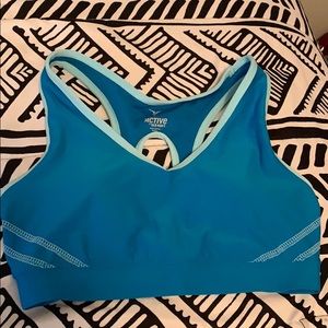 Blue sports bra